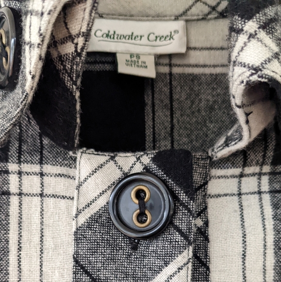 Coldwater Creek Women's Black Plaid Cape  Blazer Jacket, Size PS - Picture 5 of 11